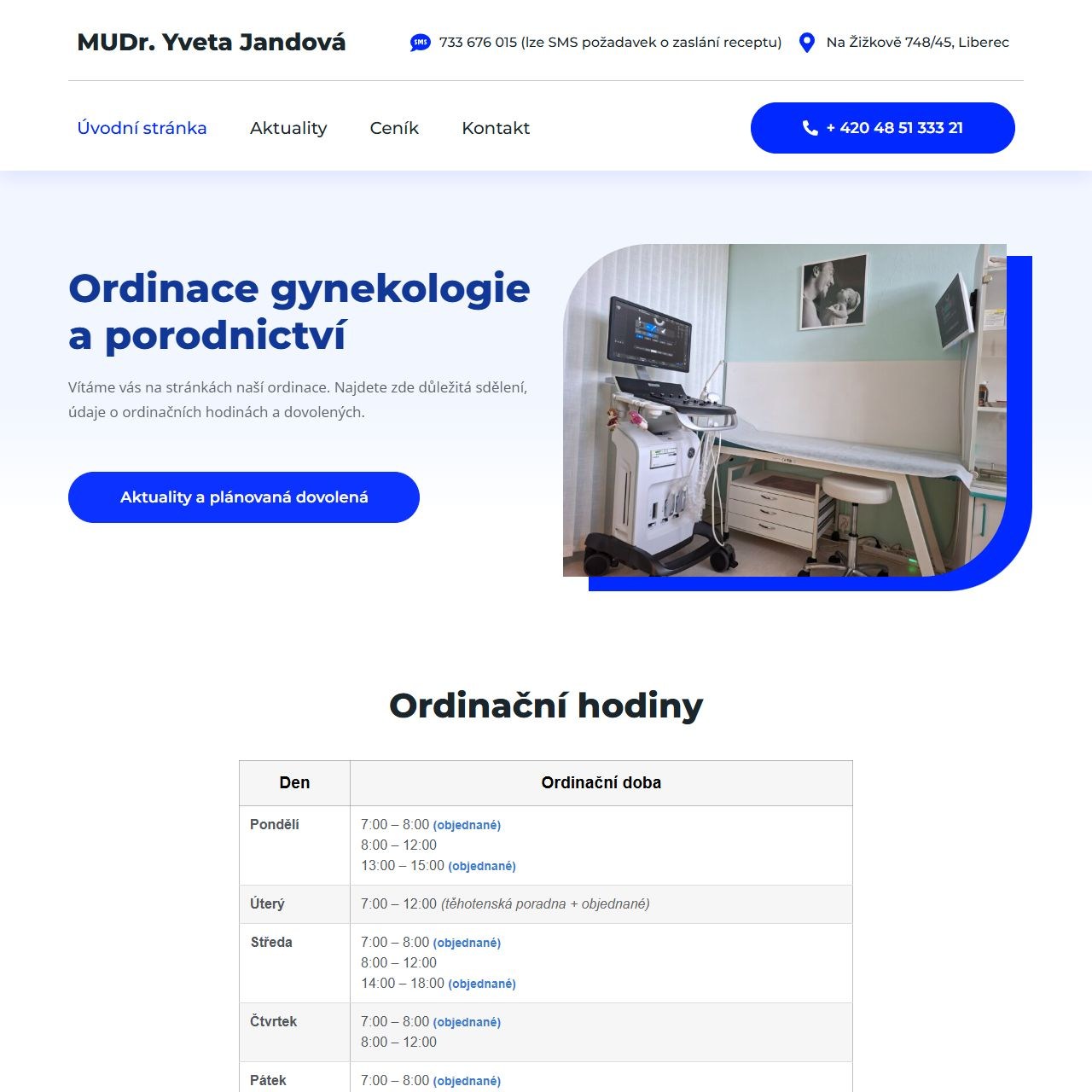Náhled webu MUDr. Yveta Jandová