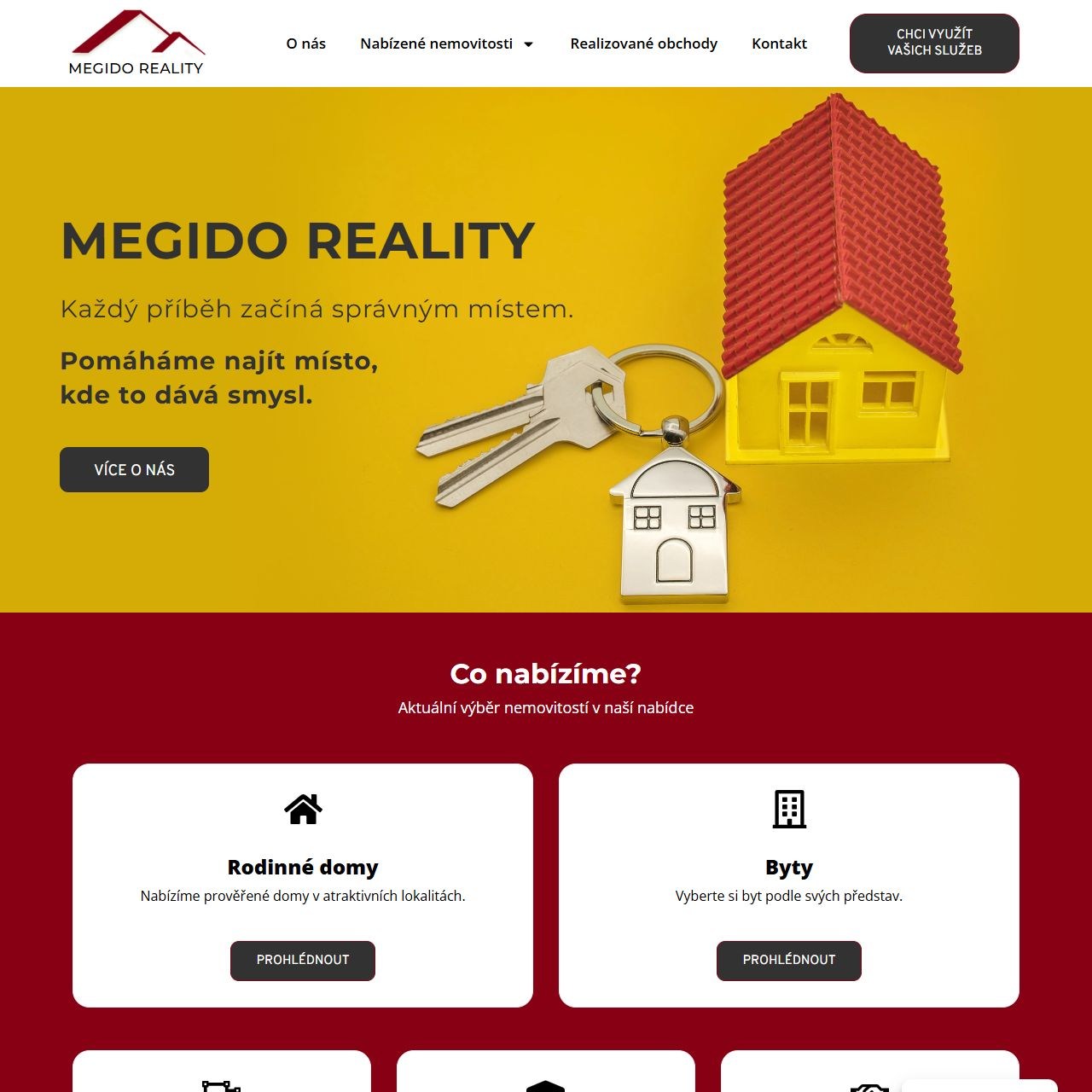 Náhled webu MEGIDO REALITY