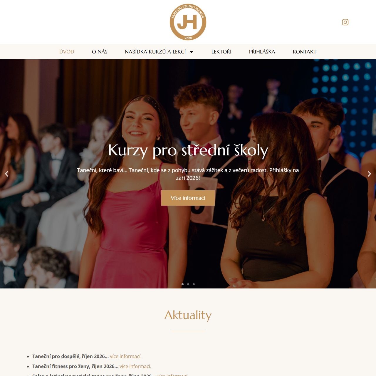 Náhled webu Taneční studio Mango